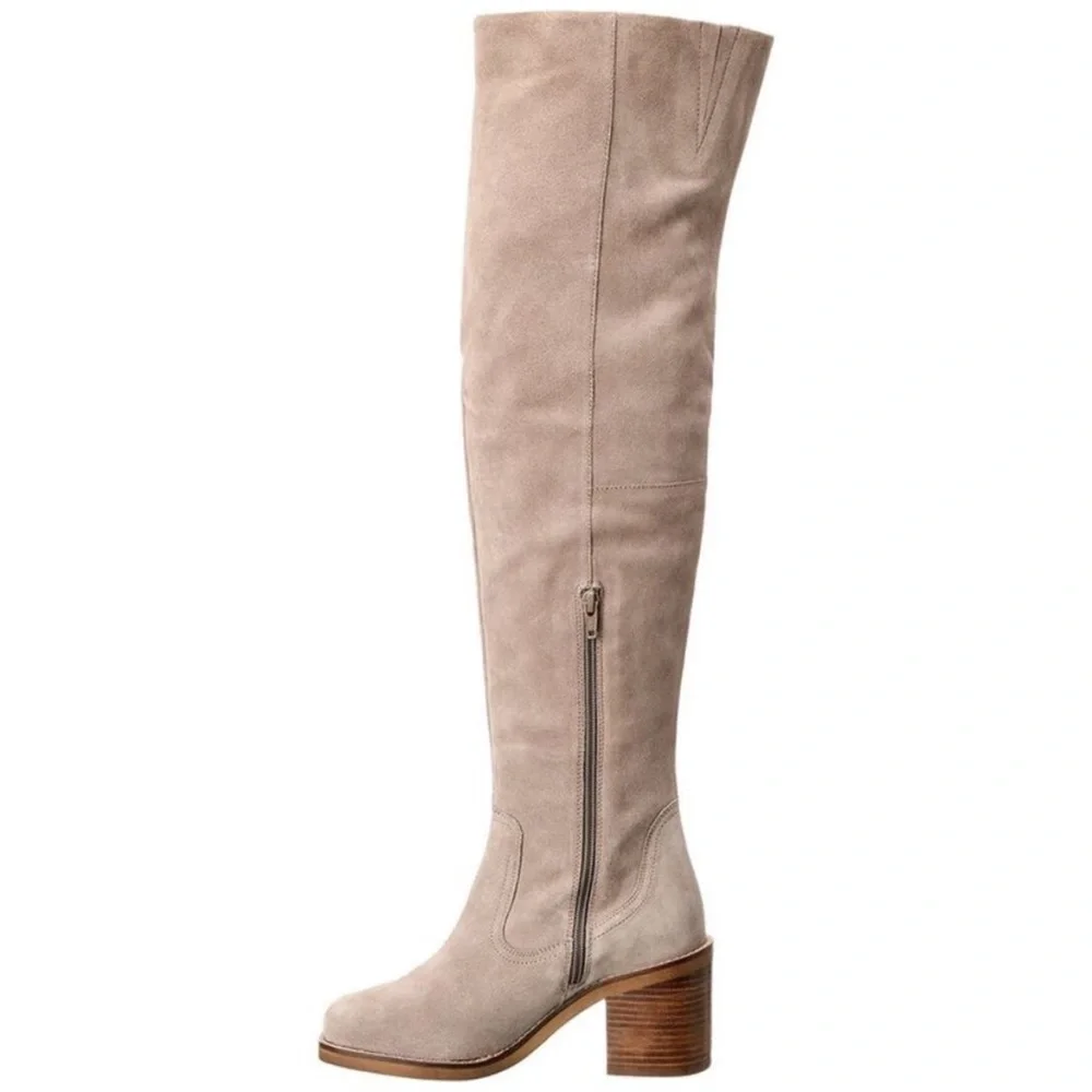 Seychelles Anthropologie taupe Overheard Suede Over-The-Knee Boot